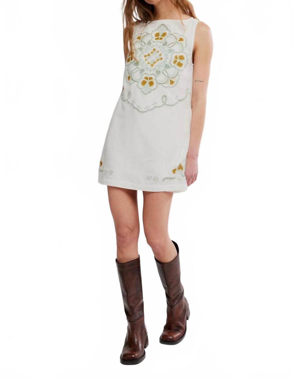 NEW FREE PEOPLE women's electric garden mini dress in white